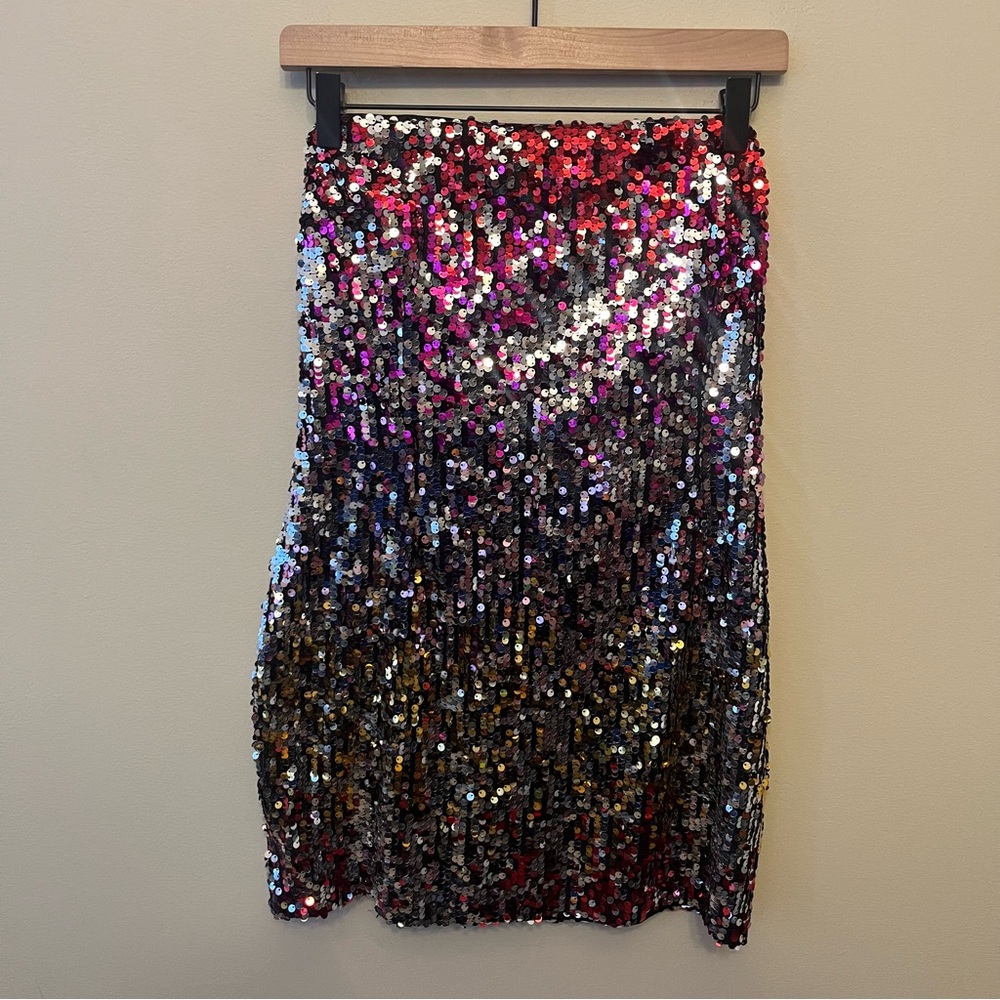 NWT Nasty Gal Collection Ombre Sequin Bandeau Mini Dress Womens Size 14 UK 10 US